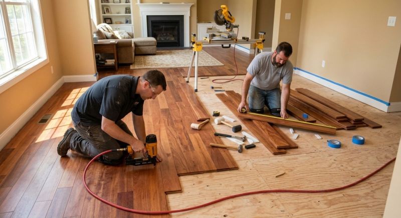 Cherry Floor Installation in Clarksburg, MD