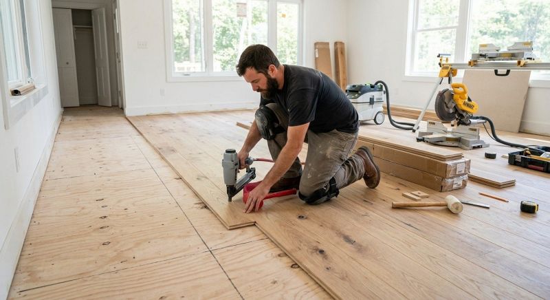 White Oak Floor Installation in Columbia, MD